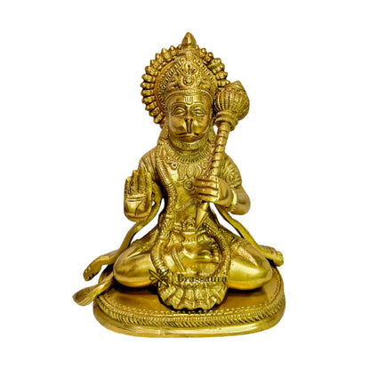 Brass Hanuman Bhagwan Murti for Home and Decor Weight 1.8 kg Height 23 cm