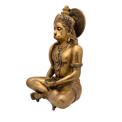 Brass Sankat Mochan Hanuman Bhagwan Idol for Home and Decor Height 30 cm Weight 4.8 kg