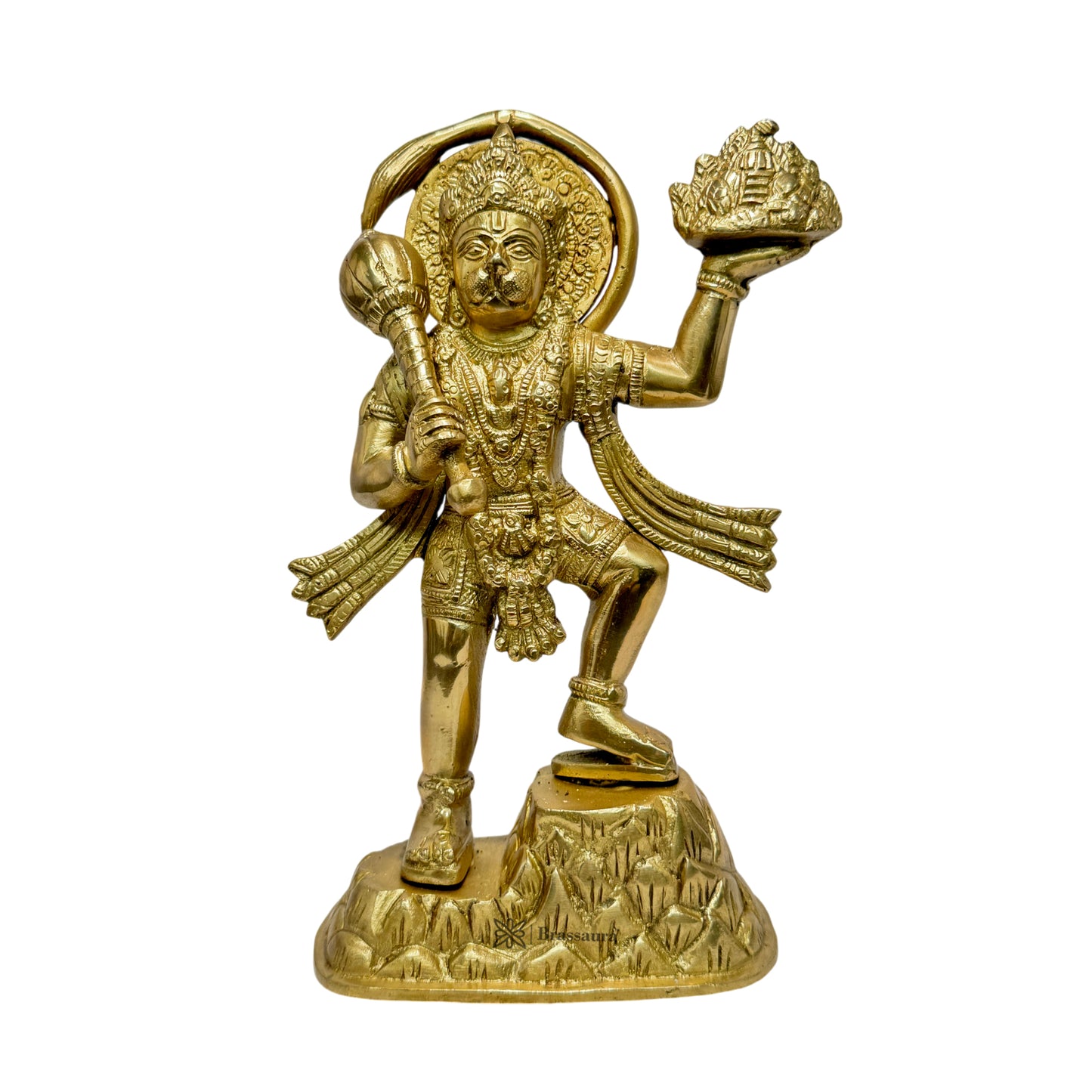 Hanuman ji Idol with Dronagiri Hill for Home and Decor Weight 1.8 Kg Height 27 cm