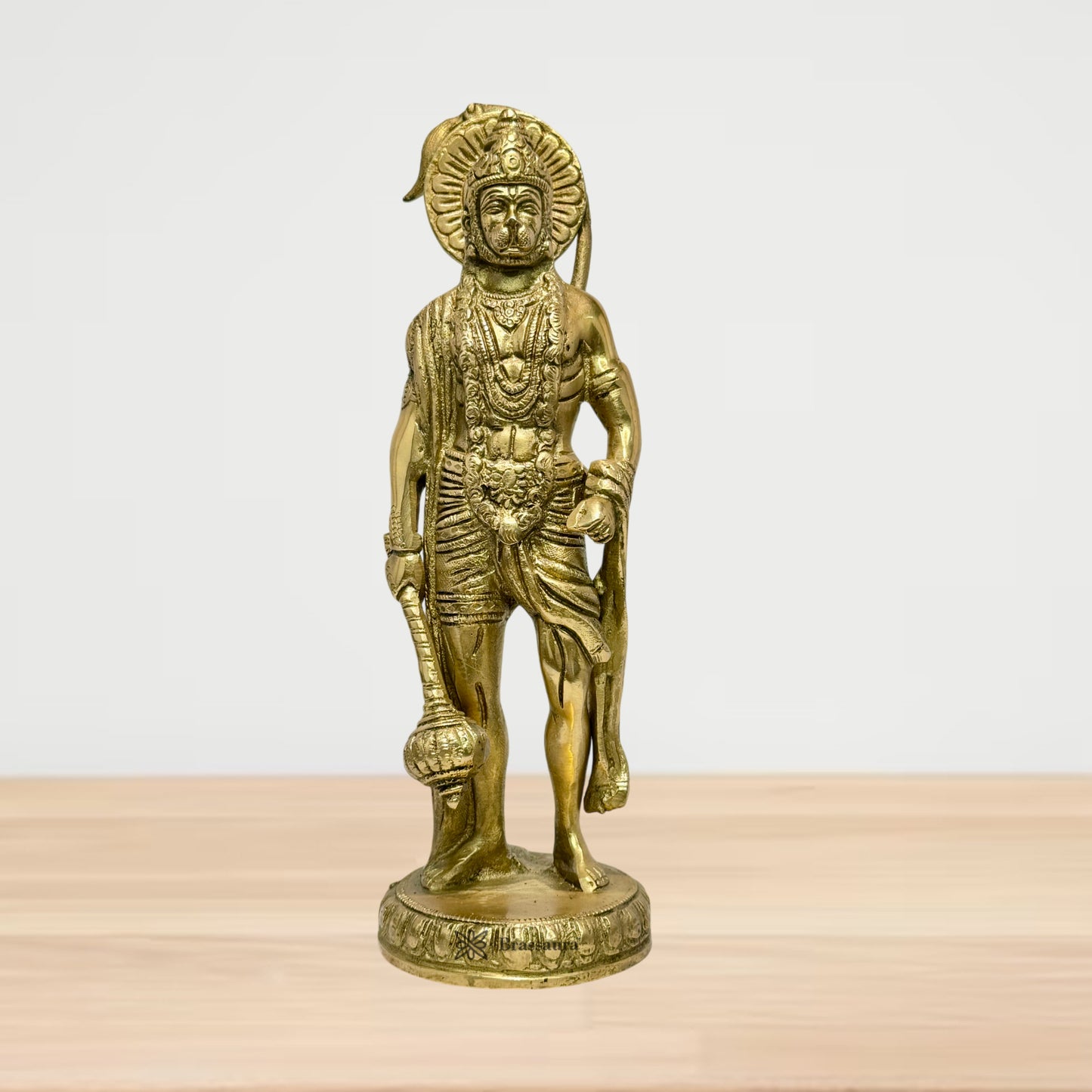 Brass Sankat Mochan Hanuman Bhagwan Murti for Home and Decor Weight 2.2 kg Height 33 cm