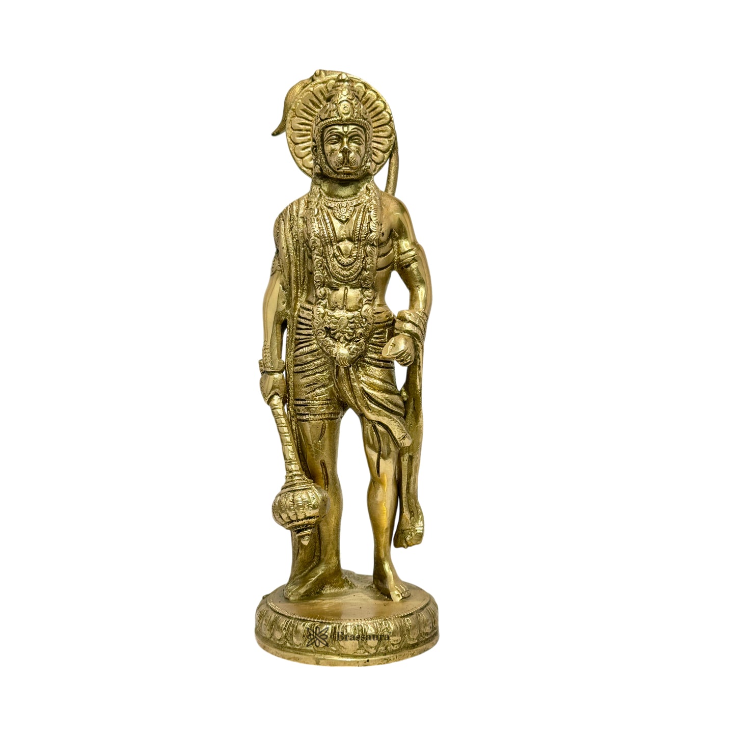 Brass Sankat Mochan Hanuman Bhagwan Murti for Home and Decor Weight 2.2 kg Height 33 cm