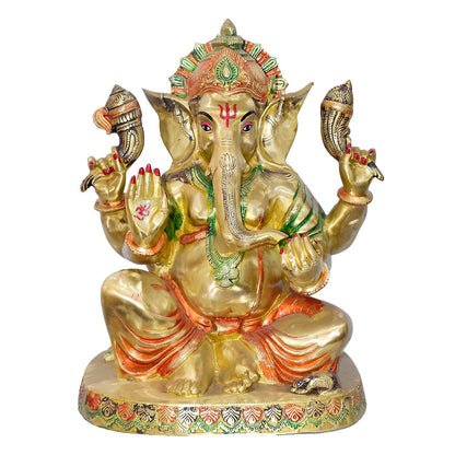 Brassaura® Brass Divine Ganesha Idol | Height 20 Inches
