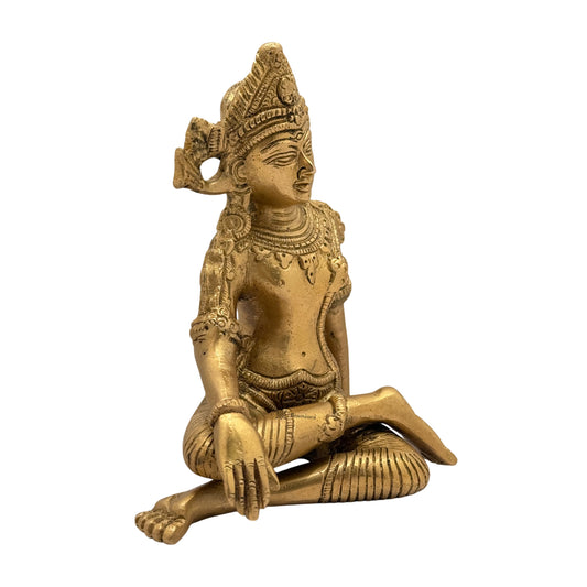 Brassaura™ Brass Indra Dev Idol – Height 10.4 Inches & Weight 1.1 Kgs | Handcrafted Spiritual Art