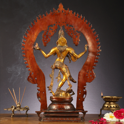 Brassaura™ Pure Brass Handcrafted Nataraja Statue | Height 26 Inches & Weight 18 Kgs