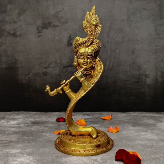 फैंसी ब्रास कृष्ण मूर्ति ऊंचाई 13 इंच