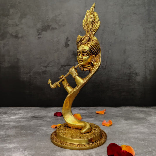 फैंसी ब्रास कृष्ण मूर्ति ऊंचाई 13 इंच