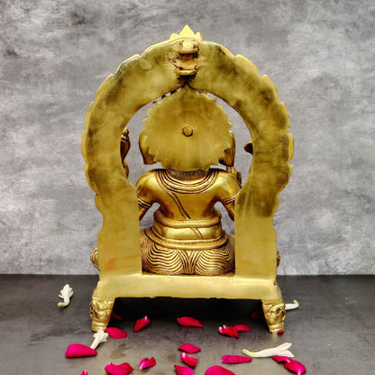 Brassaura® Lord Ganesha Brass Idol | Pure Brass | Height 17 Inches & Weight 11.5 kgs