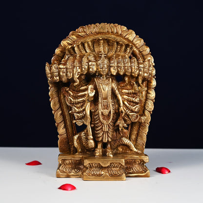 BRASS VISHWAROOPAM VISHNU STATUE HEIGHT 11 INCH