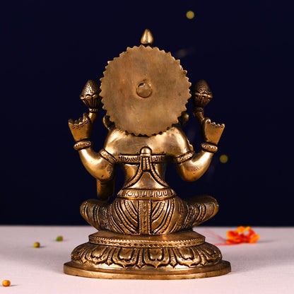ANTIQUE BRASS LAKSHMI IDOL HEIGHT 8 INCH