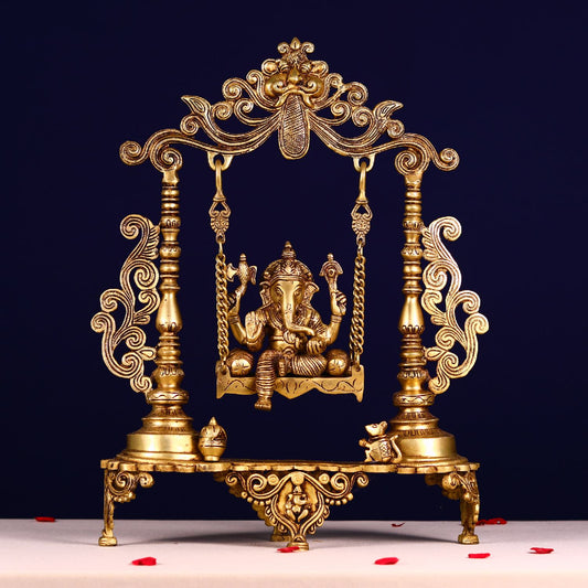 BRASS JHULA GANESHA HEIGHT 19 INCH