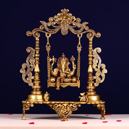 BRASS JHULA GANESHA HEIGHT 19 INCH