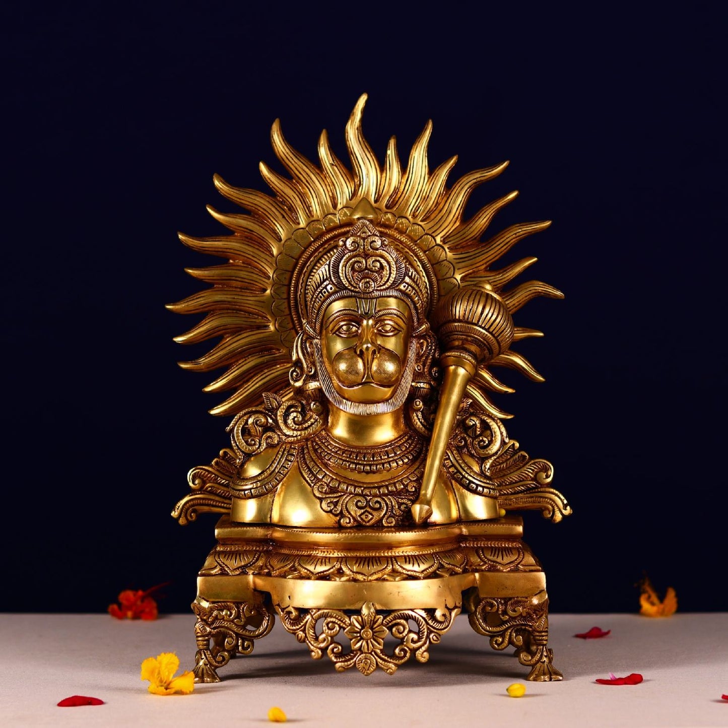 BRASS HANUMAN IDOL BUST HEIGHT 14.5 INCH