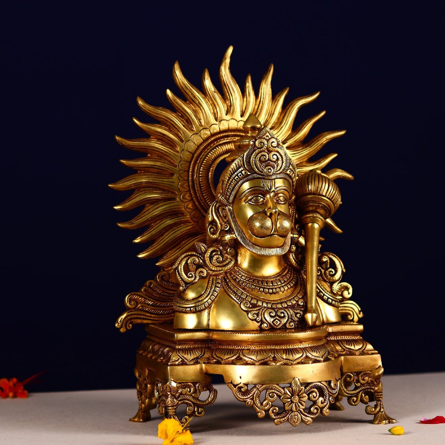 BRASS HANUMAN IDOL BUST HEIGHT 14.5 INCH