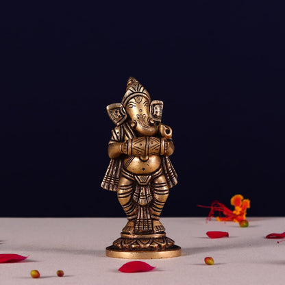 Brassaura® Pure Brass Temple | Traditional Handcrafted Devotional Mandir | Height 21 Inches