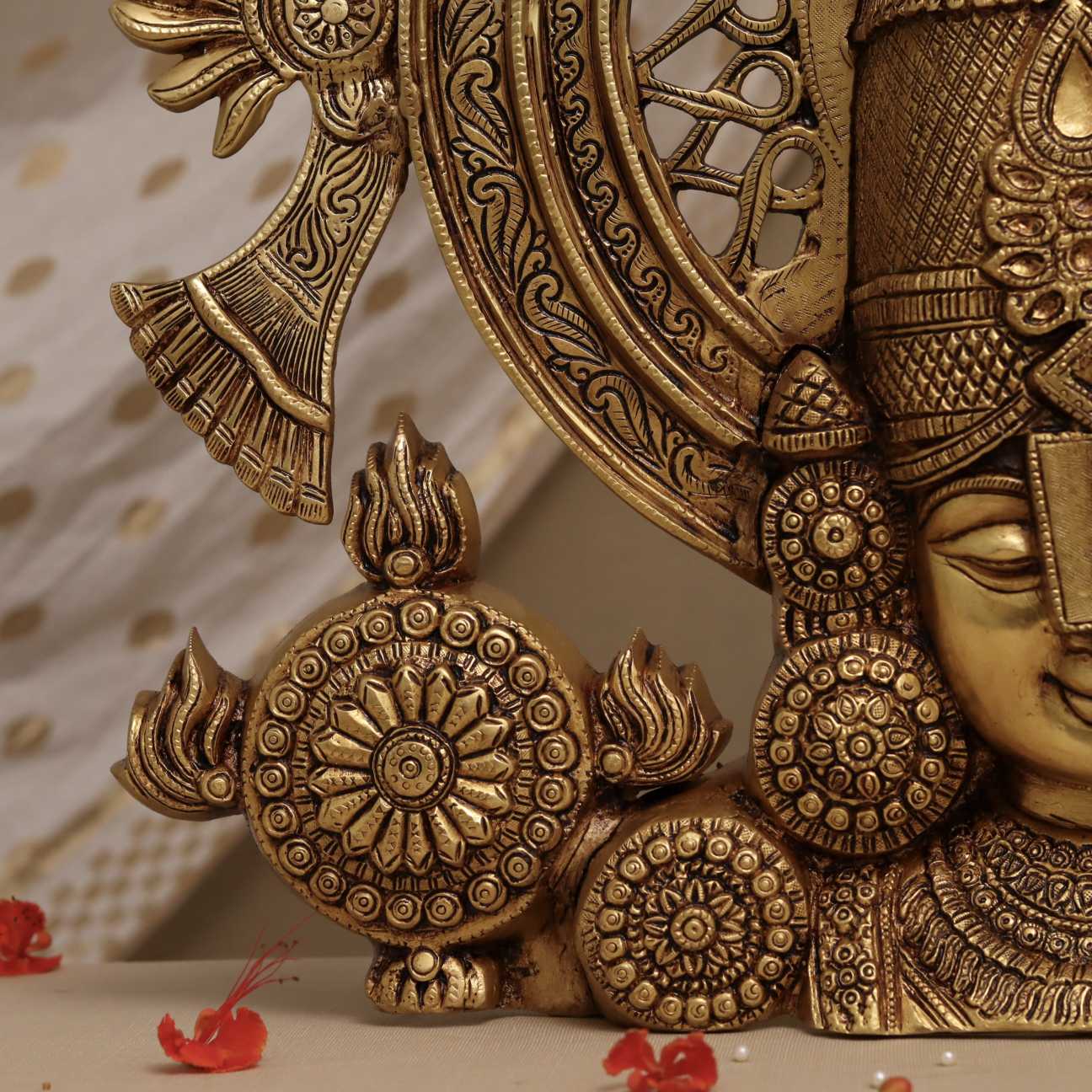 ब्रसौर® मैजेस्टिक तिरुपति बालाजी पीतल बस्ट | ऊंचाई 22 इंच