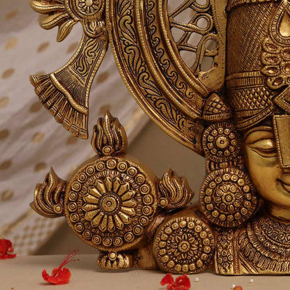 ब्रसौर® मैजेस्टिक तिरुपति बालाजी पीतल बस्ट | ऊंचाई 22 इंच