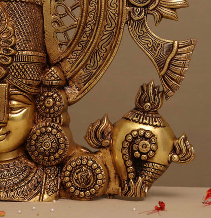 ब्रसौर® मैजेस्टिक तिरुपति बालाजी पीतल बस्ट | ऊंचाई 22 इंच