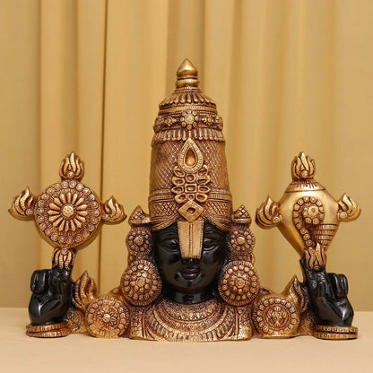Brassaura® Wall Hanging Tirupati Balaji in Pure Brass | Height 16 Inches