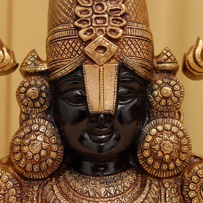 Brassaura® Wall Hanging Tirupati Balaji in Pure Brass | Height 16 Inches