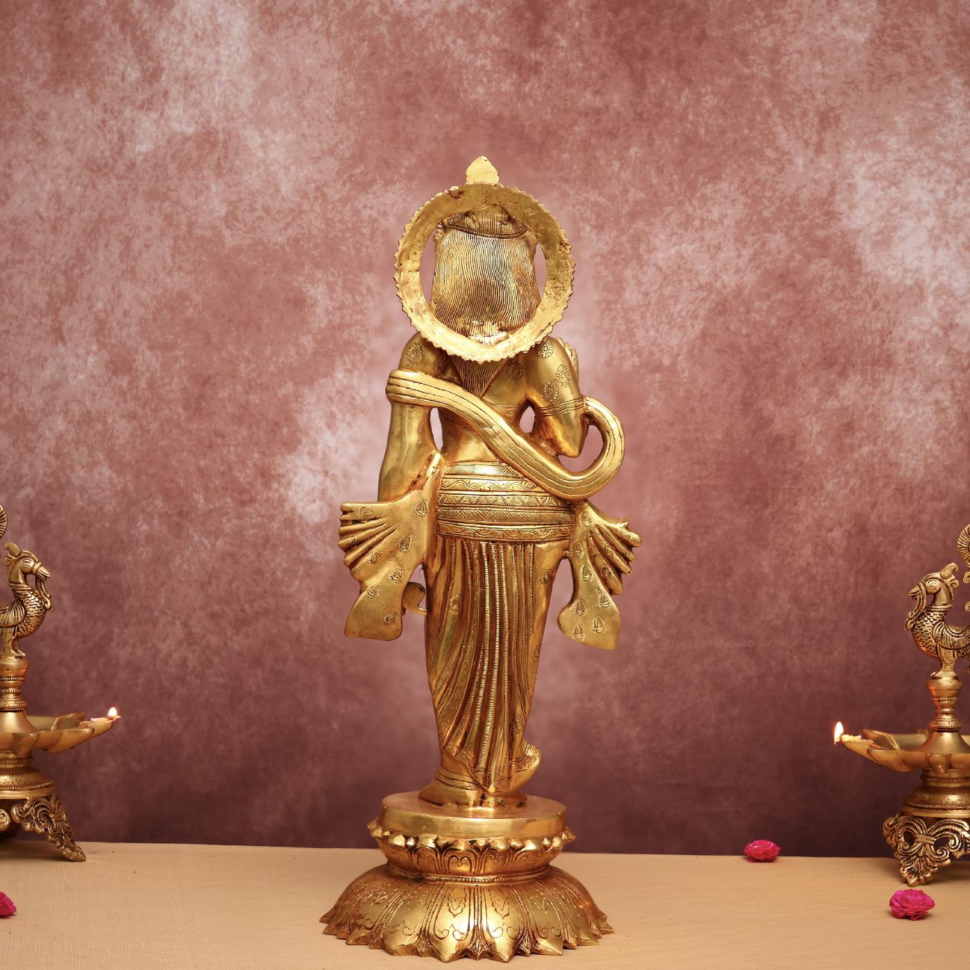 LARGE BRASS RADHA KRISHNA IDOL 27 INCHES