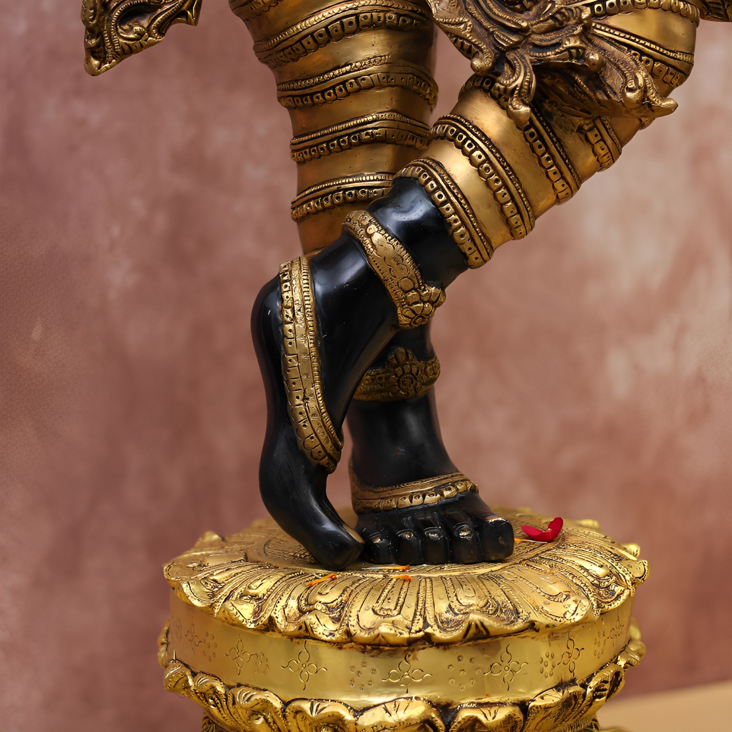 Brassaura® Brass Black Lord Krishna Tribhangi Murti | Height 46 Inches & Weight 70 kg