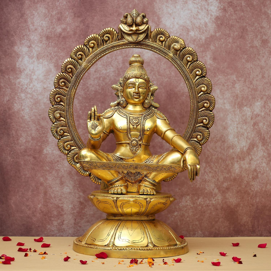 BRASS LORD AYYAPPA/AYYAPPAN IDOL HEIGHT 30 INCH