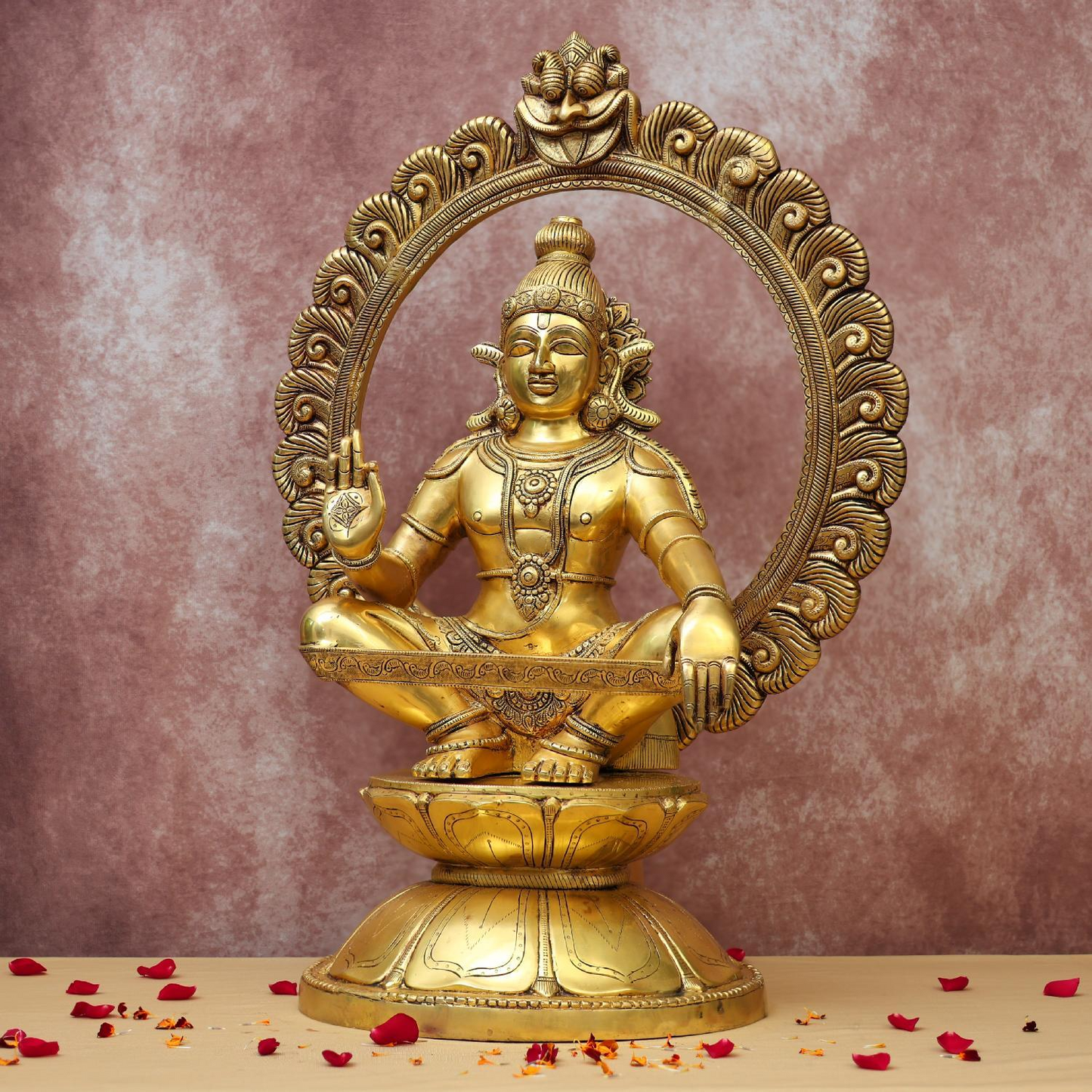 BRASS LORD AYYAPPA/AYYAPPAN IDOL HEIGHT 30 INCH