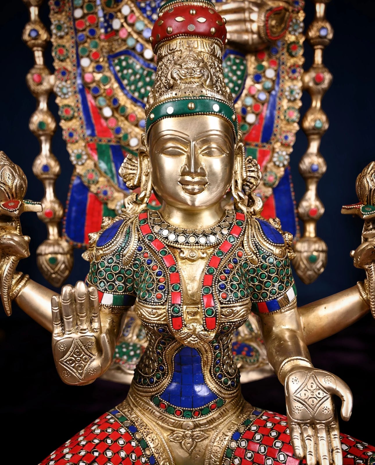 Brassaura™ Brass Tirupati Balaji & Goddess Lakshmi Pair | Height 48 Inches , Weight 71 Kgs (Combined) | Handcrafted Divine Ensemble