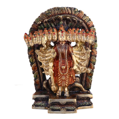 Brassaura® Brass Virat Vishnu Swaroop Statue | Height 11 Inches