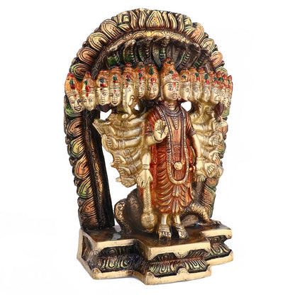 Brassaura® Brass Virat Vishnu Swaroop Statue | Height 11 Inches