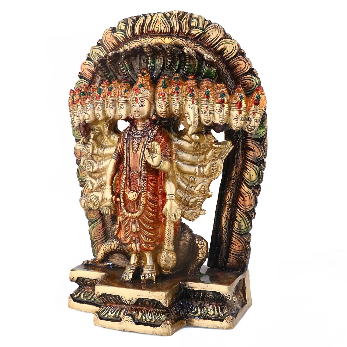 Brassaura® Brass Virat Vishnu Swaroop Statue | Height 11 Inches