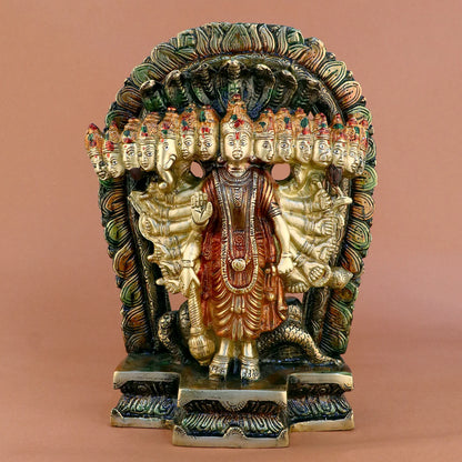 Brassaura® Brass Virat Vishnu Swaroop Statue | Height 11 Inches