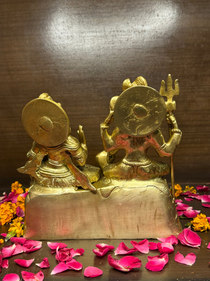 Brass Golden Shiva Parivar Murti for Home and Decor ShowPiece for Living Room Height 23 cm Weight 4.4 Kg