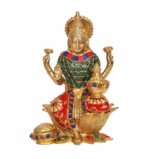 Brassaura® Brass Goddess Lakshmi Idol with Arch Frame | Height 7 Inches