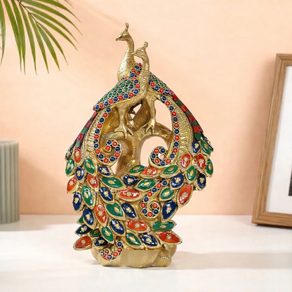 Brassaura® Brass Decorative Peacock Pair | Height 12 Inches
