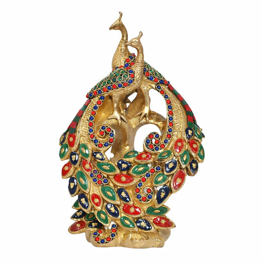 Brassaura® Brass Decorative Peacock Pair | Height 12 Inches