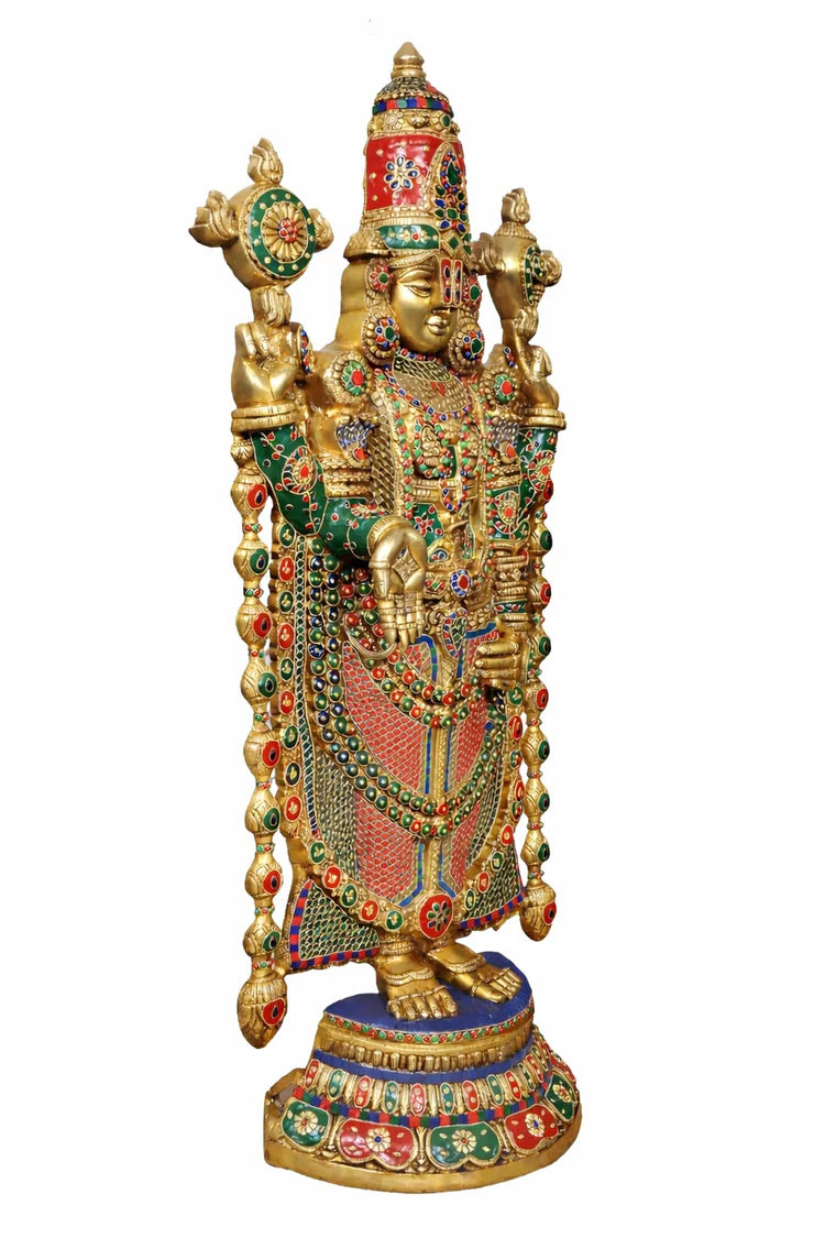 Brassaura® Brass Lord Tirupati Balaji Idol | Height 46 Inches