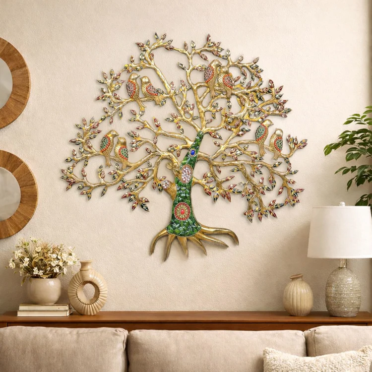 Brassaura® Brass Kalpavriksha Tree Wall Hanging | Height 23 Inches