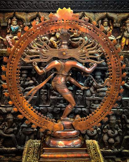 Brassaura™ Large Handcrafted Superfine Brass Nataraja Statue | Height 36 Inches & Weight 36 Kgs | Temple & Home Décor