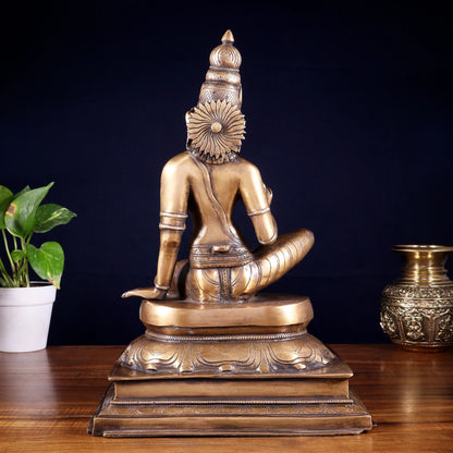 Brassaura™ Vintage Brass Uma Parvati Statue | Seated Gracefully | Height 14 Inches & Weight 6.81 Kgs