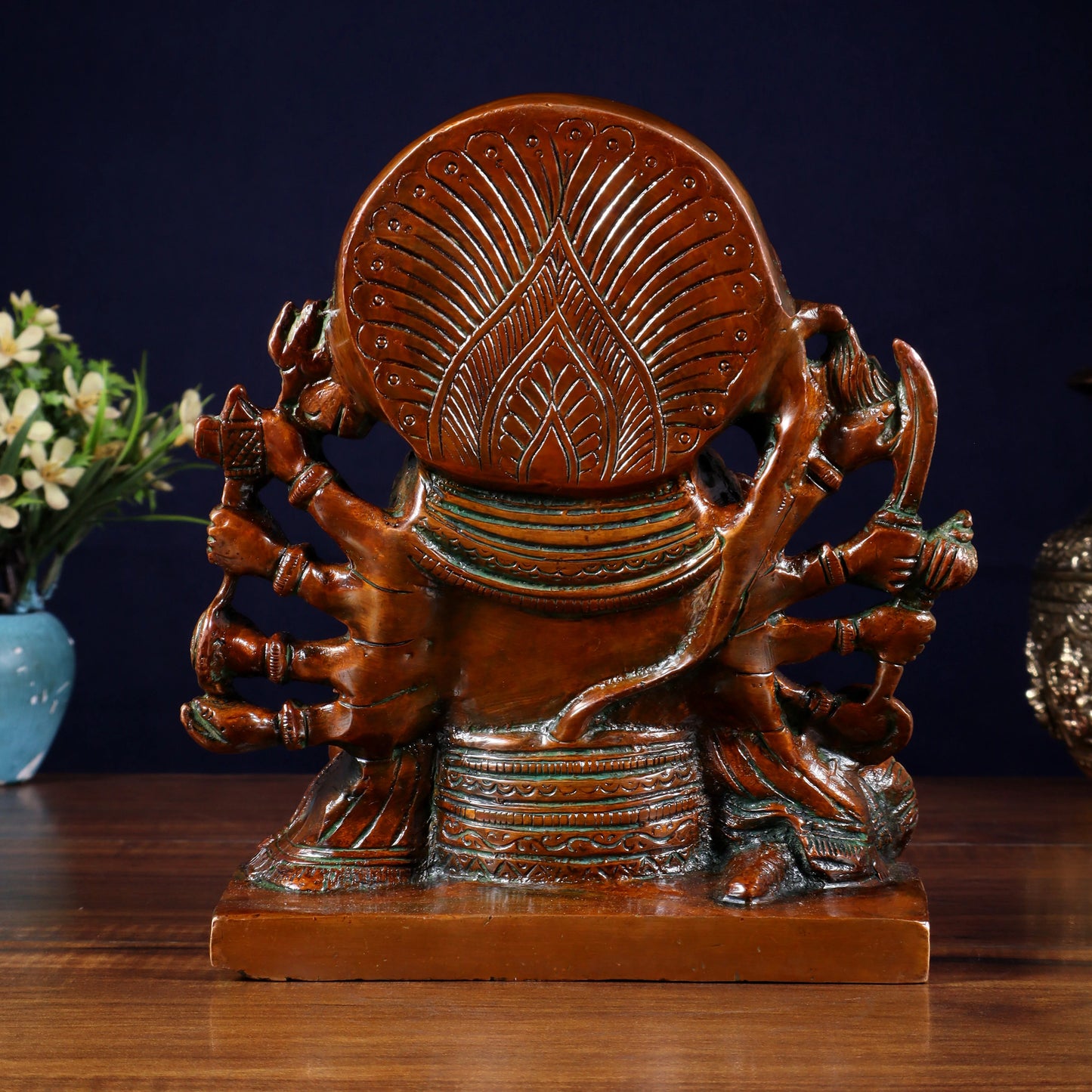 Brassaura™ Panchmukhi Hanuman Statue | Pure Brass with Chola Tone | Height 7.5 Inches & Weight 3.7 Kgs