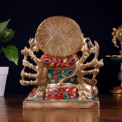 Brassaura™ Panchmukhi Hanuman Statue | Pure Brass with Intricate Detailing | Height 7.5 Inches & Weight 3.7 Kgs