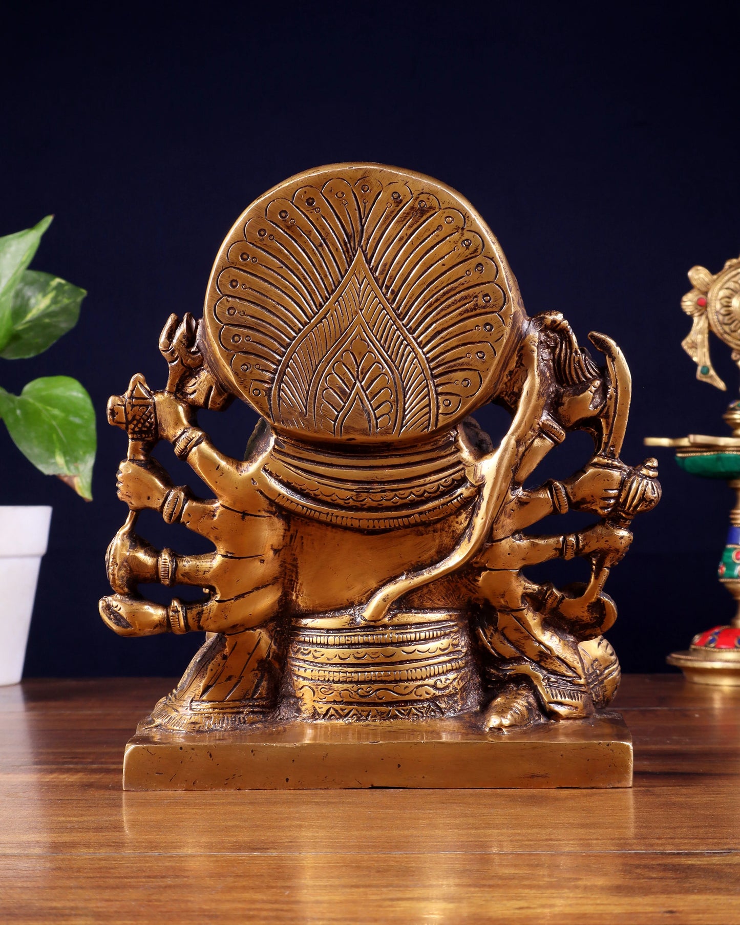 Brassaura™ Panchmukhi Hanuman Statue | Pure Brass Handcrafted | Height 7.5 Inches & Weight 3.7 Kgs
