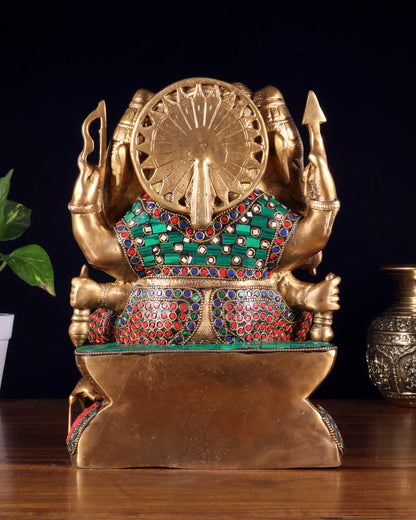 Brassaura™ Pure Brass Panchmukhi Ganesha Statue | Height 11 Inches & Weight 7.2 Kgs