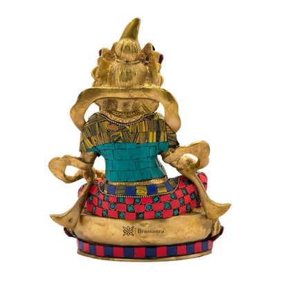 Brass Gem Stone Work Kuber Murti for Home and Decor Height 35 cm Weight 4.8 Kg