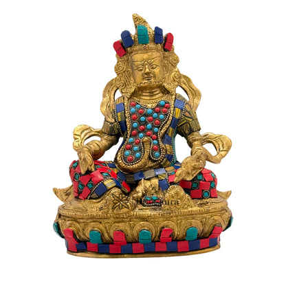 Brass Gem Stone Work Kuber Murti for Home and Decor Height 35 cm Weight 4.8 Kg