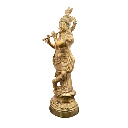 Brass Krishna Murti for Home and Decor Living Room Weight 5 Kg Height 41 cm