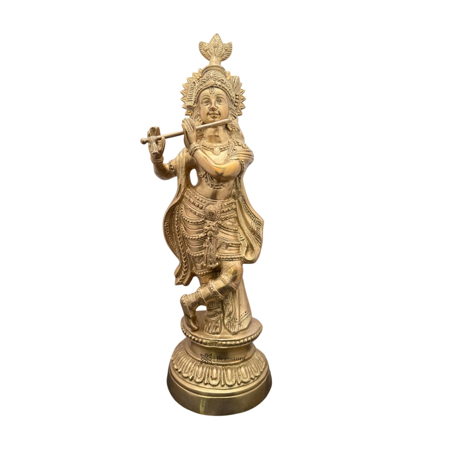 Brass Krishna Murti for Home and Decor Living Room Weight 5 Kg Height 41 cm