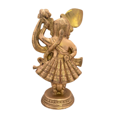 Brass Golden Shrinath Gowardhan Krishna Idol Statue Height 33 cm Weight 4.2 Kg