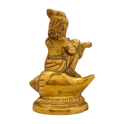 Brass Krishna Murti for Home and Decor Living Room Handmade Height 14 cm Weight 600 Gram